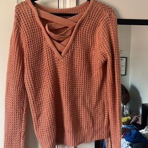 pink knitted sweater!